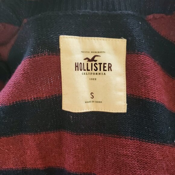 feminine burgundy and navy sparkly wool open cardigan - Picture 4 of 4